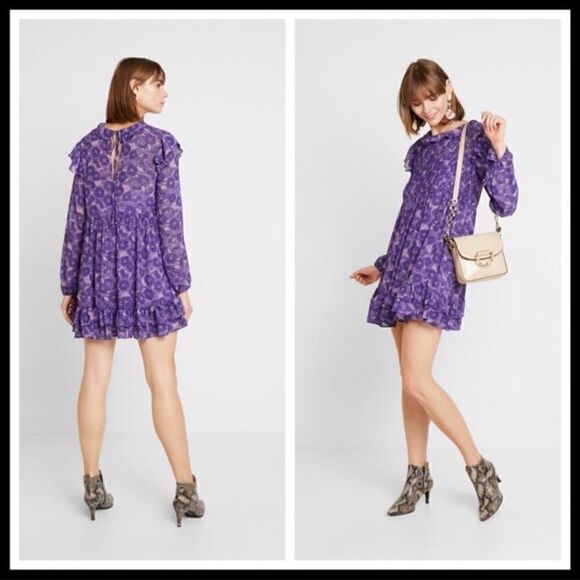 Free People Dresses & Skirts - FREE PEOPLE RUFFLED BABY DOLL DRESS MINISize SP